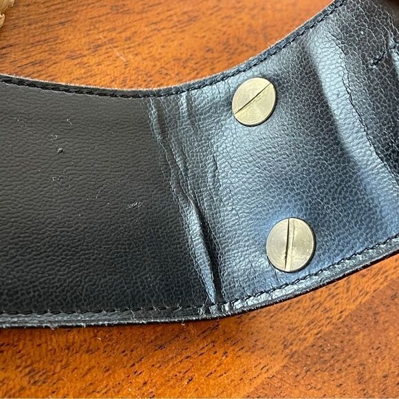 Bon Soir Made In France Belt Black with Large Silver and Gold Claw Buckle Large - Picture 11 of 14